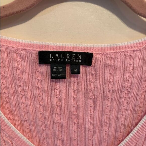 Ralph Lauren Soft Pink V-Neck Sweater - Picture 5 of 6